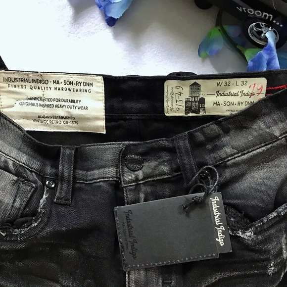 Industrial Indigo NWT Black Wash Skinny Jeans Men 32/32 - Picture 11 of 11